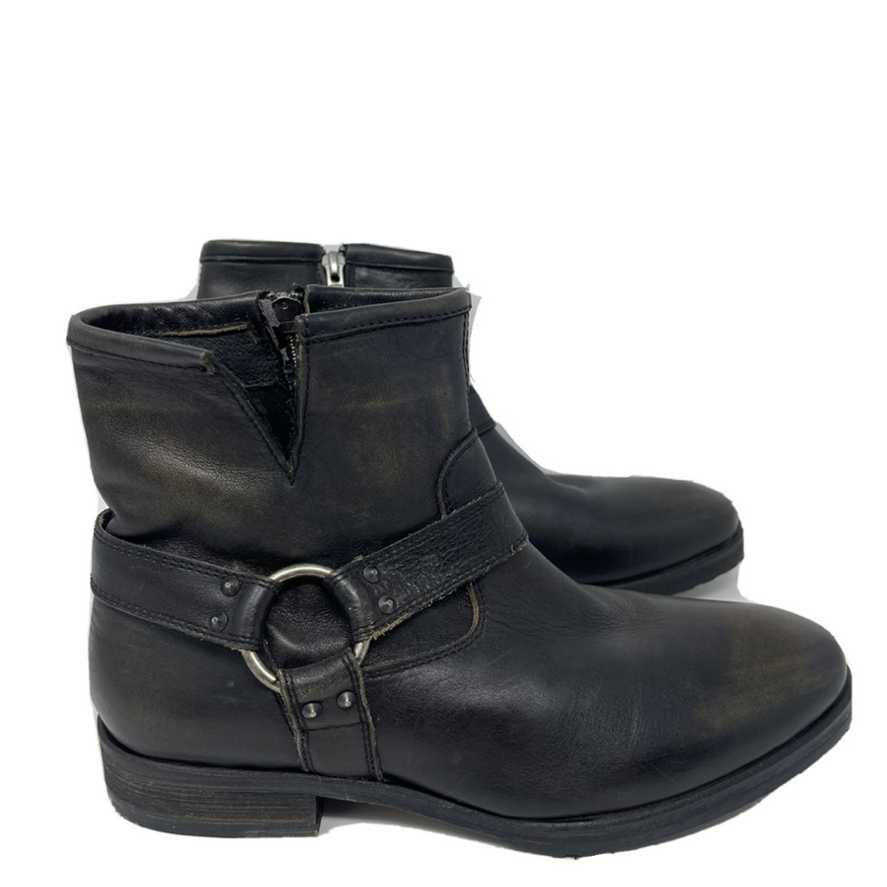 Fabio De Luca Side Zip Leather Ankle Boot Black Men Sz 8.5 5784 *.